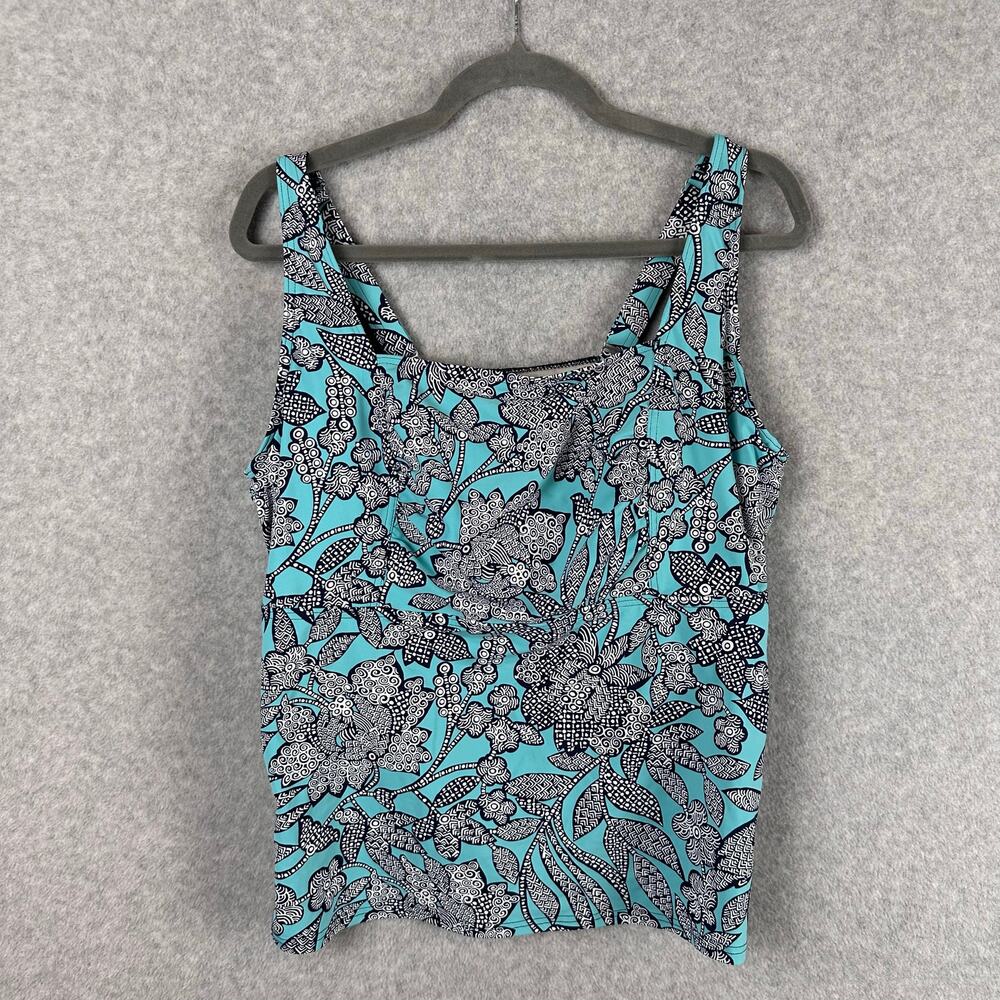 Lands' End Blue and Black Floral Swim Coverup - Picture 8 of 10